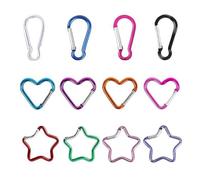 Zeizafa Mousqueton en Alliage D'aluminium Crochet D Type Lourd Accessoires De Camping Mousqueton Léger Paquet De 12