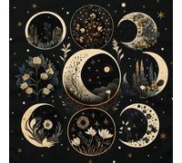 Zeizafa Nappe De Tarot Fleur Lune Carte Divination Tapisserie D'astrologie Sorcellerie Décoration Murale Carte Tarot Fleur Lune Spirituelle