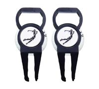 Zeizafa Nettoyeur De Rainures De Pas Marqueur De Balle en Alliage De Zinc Outil De Réparation Divot Fourche Verte Mise De Golf 2 Pièces