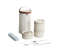 Zeizafa Récipient Thermique De Stockage Des Aliments Coffret Bentos À 4 Compartiments Avec Sacs À Déjeuner Isolés Pour Le Bureau Et L'école Sacs À Déjeuner Thermiques Isolés Pour Adultes