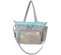 Zeizafa Ruched Lace Bows Itabag Lovely Shoulder Bag Clear Crossbody Large Capacity Messengers Students School Clear Shoulder Ruched Lace Messenger Ita Lovely Crossbody