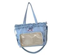 Zeizafa Ruched Lace Bows Itabag Lovely Shoulder Bag Clear Crossbody Large Capacity Messengers Students School Clear Shoulder Ruched Lace Messenger Ita Lovely Crossbody