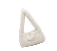 Zeizafa Trendy Shoulder Bag Small Clutches Purses Faux Furs Slings Hobos Toted Handbag Trendy Underarm Bag for Womens Girls Faux Furs Hobos Toted Handbags, blanc