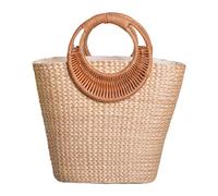 Zeizafa Women Beach Bag Elegant Handbag Straw Daily Girl Vacation Stylish Top Handle for Travel Stylish Straw for Women Top Handle Elegant Daily Handwoven Beach