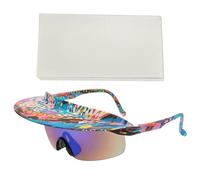 ZEKANXX Lunettes de soleil fixées - Lunettes de soleil - Protection contre le vent - Lunettes de soleil avec visière et roue, Film de transfert d'eau vert jaune, Taille unique