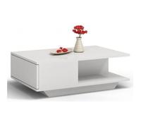 ZEKE - Table basse contemporaine 90x60x42 salon/séjour/bureau + niche rangement - Table style scandinave moderne - Table d'appoint