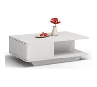 ZEKE - Table basse contemporaine 90x60x42 salon/séjour/bureau + niche rangement - Table style scandinave moderne - Table d'appoint