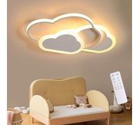ZEKEI Plafonnier LED Enfant en Forme de Nuage 42cm, 32W 2700lm, Dimmable & Réglable 3000K-6500K avec Télécommande, Lumière Plafond Blanc Moderne pour Chambre Enfant, Salon, Couloir