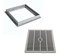 Zeker Grille de Regard avec Cadre pour collecteur des eaux - Grille de Regard renforcé + Cadre (20 x 20 cm)