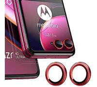 Zeking Lot de 2 protections d'objectif d'appareil photo Motorola Razr 40 Ultra - Résistant aux rayures - Clarté HD - Verre trempé 9H ultra fin avec bordure en aluminium - Couvercle individuel en métal