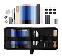 Zekkai Crayons de Dessin Professionnels 43pcs Kit de Croquis avec Mallette, Crayons de Croquis, fusains, Charbon Graphite, Gomme, kit de Dessin Professionnel pour Artistes, débutants