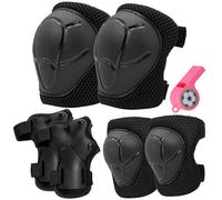 ZEKUN Protection Velo Enfant 3 ans Genouillères pour Enfants Ensemble de Protection pour Patins à Roulettes pour Enfants Coudières et Protège-Poignets-pour de 3 À 12 ans au Patinage en Plein (Noir)