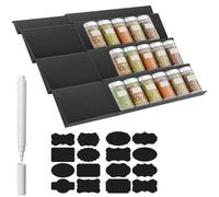 ZEKUN Range Epices Cuisine Rangement Epices Tiroir 4 Niveaux Étagère à Épices pour Tiroirs Organisateur Tiroir Cuisine pour Extensible de 30 Cm à 60 cm Bouteille de Condiments non Incluse