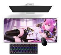 ZEKYGPP Anime Tapis de souris Honkai Impact 3rd Elysia Tapis de bureau Anime Tapis de souris Grand tapis de souris en caoutchouc