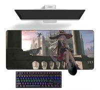 ZEKYGPP Anime Tapis de Souris Wandering Witch: The Journey of Elaina Tapis de souris Anime Tapis de Bureau Tapis de Clavier Tapis de souris Grand