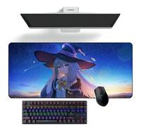 ZEKYGPP Anime Tapis de souris Wandering Witch : The Journey of Elaina Tapis de souris Anime Tapis de bureau Tapis de clavier Grands tapis de souris