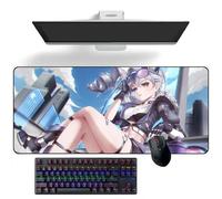 ZEKYGPP Tapis de souris Anime Honkai : Star Rail Silver Wolf Anime Tapis de bureau Tapis de clavier Grand tapis de souris Tapis de souris en caoutchouc, 300 mm x 700 mm x 3 mm