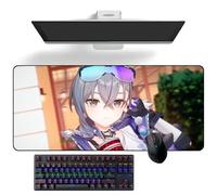 ZEKYGPP Tapis de souris Anime Honkai : Star Rail Silver Wolf Anime Tapis de bureau Tapis de clavier Grand tapis de souris Tapis de souris en caoutchouc, 300 mm x 700 mm x 3 mm