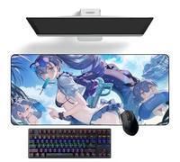 ZEKYGPP Tapis de souris Anime Honkai : Star Rail Silver Wolf Anime Tapis de bureau Tapis de clavier Grand tapis de souris Tapis de souris en caoutchouc, 300 mm x 700 mm x 3 mm