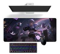 ZEKYGPP Tapis de souris Anime Honkai : Star Rail Silver Wolf Anime Tapis de bureau Tapis de clavier Grand tapis de souris Tapis de souris en caoutchouc, 300 mm x 700 mm x 3 mm