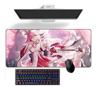 ZEKYGPP Yae Miko Anime Tapis de souris en caoutchouc pour clavier 400 x 900 x 3 mm
