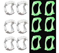 ZELAITE Lot de 12 dents de vampire d'Halloween - Loup-garou - Faux dents de zombie - Pour enfants - Pour adultes - Costume d'Halloween - Maquillage de loups-garous - Mors (B)