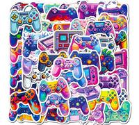 ZELAITE Lot de 50 autocollants pour manette de jeu pour ordinateur portable, téléphone, bouteille d'eau, skateboard, valise, guitare, pad, autocollants esthétiques en vinyle, imperméables,