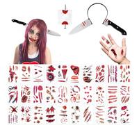 ZELAITE Serre-tête de couteau d'Halloween - Couteau en plastique, accessoires de costume d'Halloween, machette et ciseaux - Accessoires effrayants pour fête masquée de zombie (B)