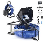 ZELCAN Camera Endoscopique avec 4,3" LCD Écran 12 LED Lumières Câble 20m 32GB Card, Caméra d’Inspection Canalisation Étanche IP68, Caméra d’Égout Endoscope