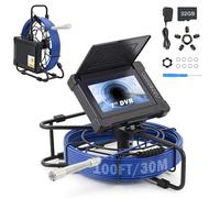 ZELCAN Camera Endoscopique avec 7" LCD Écran 12 LED Lumières Câble 30m 32GB Card, Caméra d’Inspection Canalisation Étanche IP68, Caméra d’Égout Endoscope
