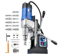 ZELCAN Perceuse Magnétique avec 11 Forets Perceuse à Colonne Électrique Portable 1550W 13900N 580 tr/min Max. Diamètre d'Alésage 50mm Max. Profondeur d'Alésage 50mm