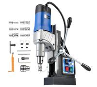 ZELCAN Perceuse Magnétique avec 6 Forets Perceuse à Colonne Électrique Portable 1550W 13000N 580 tr/min Max. Diamètre d'Alésage 50mm Max. Profondeur d'Alésage 50mm