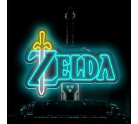 ZELDA Game Elements Logo LED Néon Cadeau pour les amis et la famille Interrupteur d'alimentation USB Lumière réglable Studio d'étude Club Décoration murale Néon 5 V (Jaune + Bleu glacier)