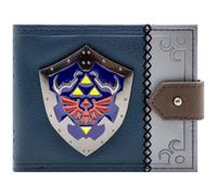 Zelda Ocarina of Time Bouclier Hylien Triforce Loftwing Portefeuille/Porte-Monnaie Bi-Volet ID & Porte-Cartes, Bleu