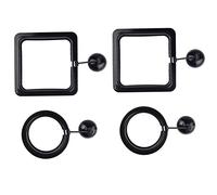 Zelerdo Lot de 4 anneaux d'alimentation pour poissons d'aquarium avec ventouse, forme carrée et ronde, noir