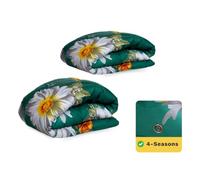 Zelesta Comfort Design Couette 4 Saisons - Fleurs de Printemps - 240x200 | Fini la corvée de housse, lavez-la entièrement en machine 30°C, lit refait en un instant, microfibre ultra-douce