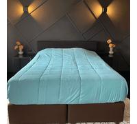 Zelesta Easybed Couette 4 Saisons - Couette sans Housse - Literie pour l'hiver et l'été Chaude Duvet - Couette Lavable sans Housse (Gris Clair & Vert Marin, 140x200cm)