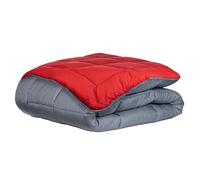 Zelesta Easybed Couette 4 Saisons - Couette sans Housse - Literie pour l'hiver et l'été Chaude Duvet - Couette Lavable sans Housse (Anthracite & Rouge, 160x220cm)