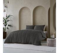 Zelesta Groovebed Teddy Linge de lit - Couettes hypoallergéniques lavables sans housse - Moelleuses (Anthracite, 200x200 Cm)