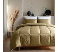 Zelesta Satinbed Couette sans Housse - Couette de Satin - Couette Lavable sans Housse - Linge de lit Couette Hiver et Couette été Chaude - Hypoallergénique (Original Oker, 240x200 cm)