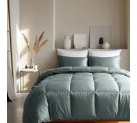 Zelesta Satinbed Couette sans Housse - Couette de Satin - Couette Lavable sans Housse - Linge de lit Couette Hiver et Couette été Chaude - Hypoallergénique (Grateful Green, 240x200 cm)