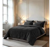 Zelesta Teddybed Couette 4 Saisons - Linge de Lit Hypoallergénique, Lavable sans Housse, Moelleuse (Anthracite, 200x200 Cm)