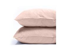 Zelesta Teddybed taies d'oreiller Set de 2 - Taie d'oreiller Teddy - Résistant et hypoallergénique (Pink, 60x70 cm)