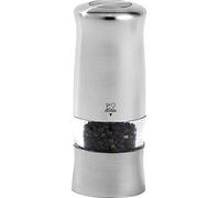 PEUGEOT - Moulin à Poivre Électrique Zeli 14 cm - Avec Eclairage - Poivre Noir Inclus - 6 Piles + Ampoule De Rechange Inclus - Coloris Inox, Abs Chromé Mat