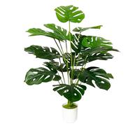 Zelihrdu Fausses Plantes Artificielles Interieur, Plante Artificielle Exterieur, Grande Faux Tropicales Arbre en Pot pour Maison Jardin Salon Chambre Bureau Décoration (75cm Vert Monstera)
