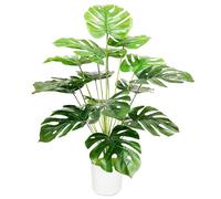 Zelihrdu Plantes Artificielles en Pot Grande Fausse Plante Faux Palmier Artificiel Moderne Décoration Intérieur Extérieur Maison Chambre Salon Balcon Cour Jardin Arbre (Grand Palmier Monstera)