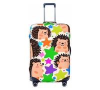 Zelinge Housse de protection colorée pour valise de voyage résistante aux rayures, Jolies étoiles hérissons, for 18-21 Inch Luggages S