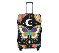 Zelinge Housse de protection élastique anti-rayures pour valise, Mystical Butterfly Moon Noir, for 25-28 Inch Luggages L