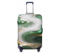 Zelinge Housse de protection élastique anti-rayures pour valise, Swirl Art Or Vert, for 18-21 Inch Luggages S