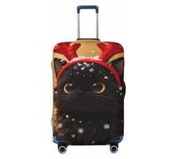 Zelinge Housse de protection élastique colorée pour valise, résistante aux rayures, Chat de Noël mignon, for 18-21 Inch Luggages S